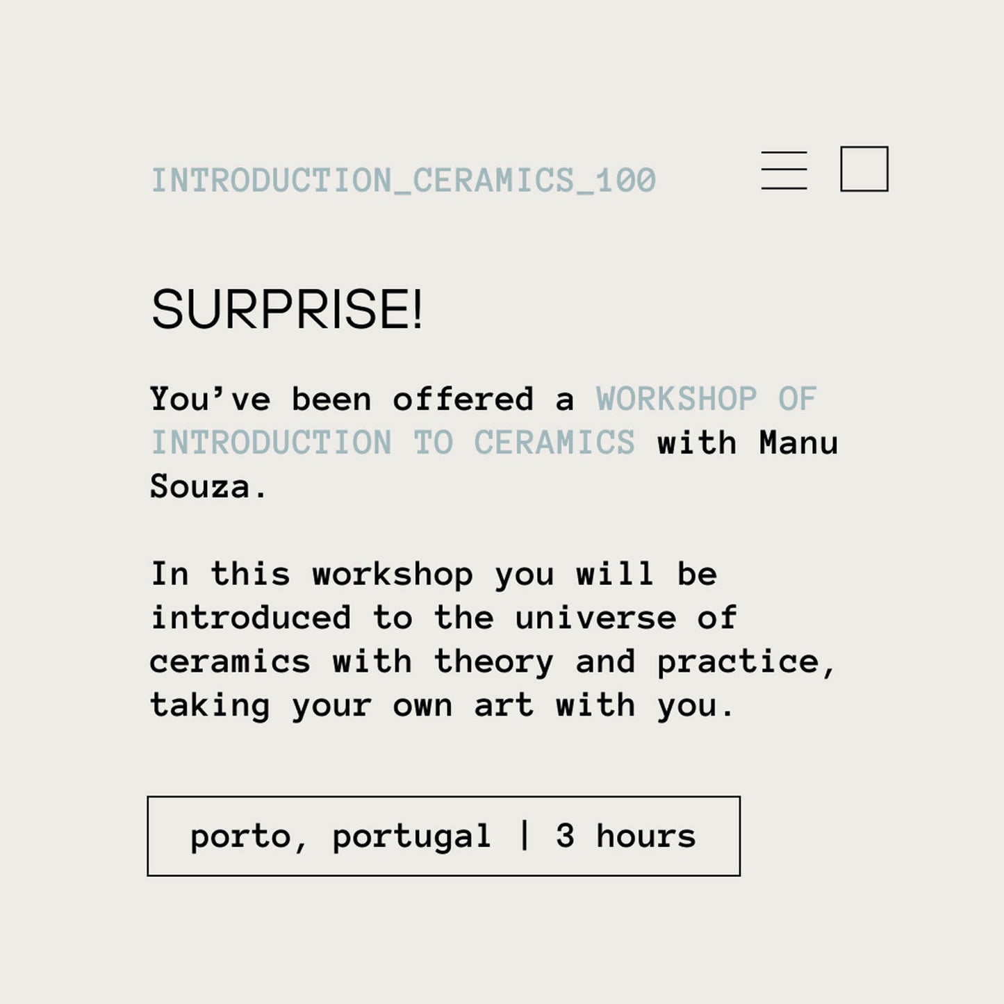 CERAMIC WORKSHOP IN PORTO, PORTUGAL