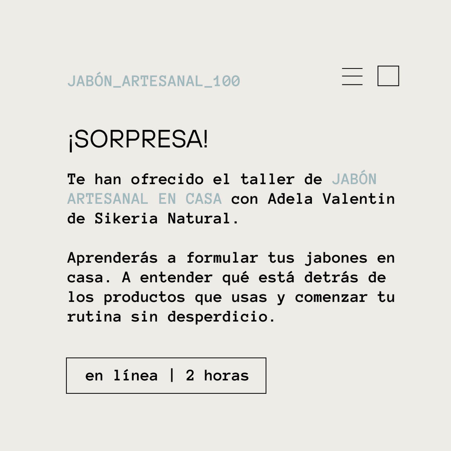 TALLER DE JABÓN ARTESANAL ONLINE