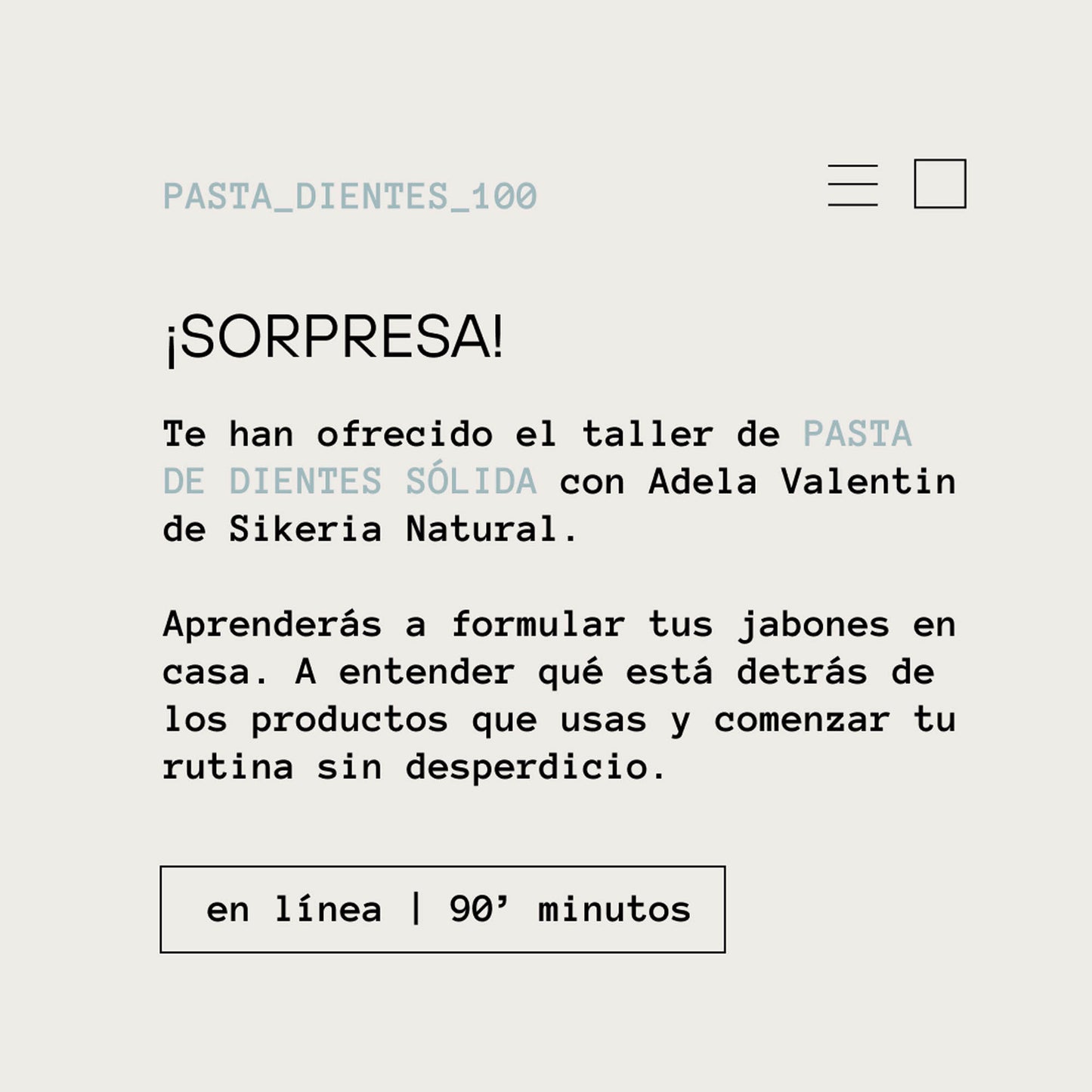 TALLER DE PASTA DENTAL SÓLIDA ONLINE